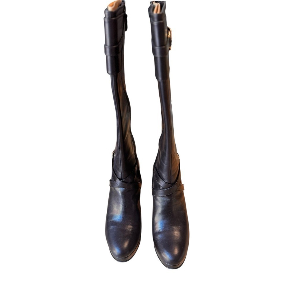 Cole Haan Air Julisa Tall Knee High Black Leather Riding Boots Women's 6.5B IOB - Picture 3 of 10